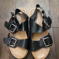 Womans Black Strappy Sandals Size 8 By Nature Roam 