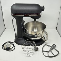 KitchenAid 6 Professional Bowl-Lift Stand Mixer 6 Quart Matte Black Powerful 525W Excellent Condition