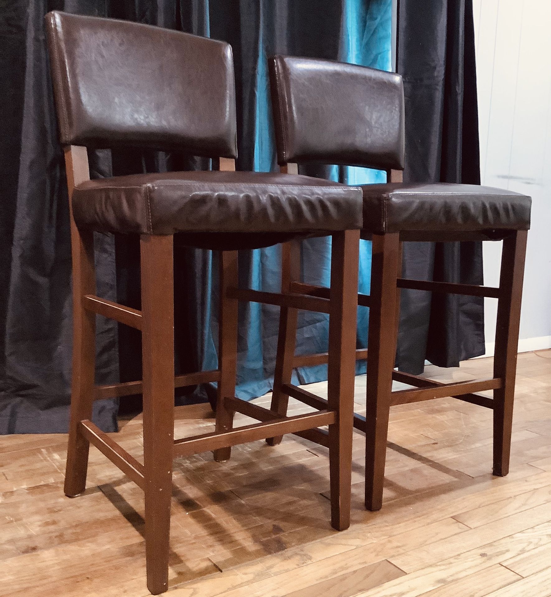 2 Tall Wooden Bar Stools