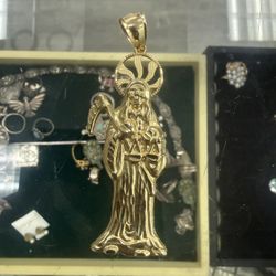 14kt Santa Muerte Gold Pendant
