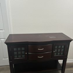 Cabinet, 41 inch Glass Table, 40x44 Inch Mirror 