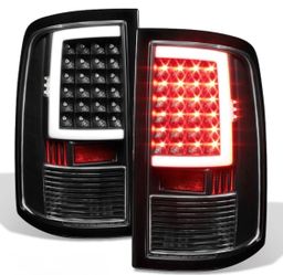 2009-2019 Dodge Ram Classic 1500 , 2500 , 3500 Black LED Tube Both Tail Lights Lamp