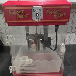 Waring Pro Popcorn Maker WPM25 Professional Red 8 Cup 300 Watt 17x11.5x11