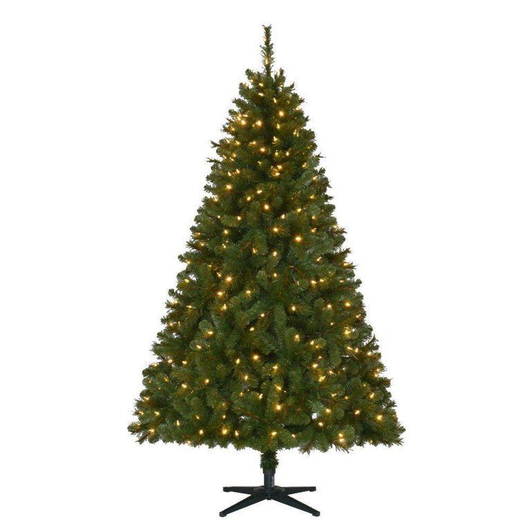 6.5 ft. Pre-Lit LED Wesley Spruce Artificial Christmas Tree with 300 SureBright Color Changing Lights