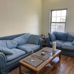 Two Piece Sofa Set With Coffee Tables 