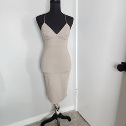 Womens Juniors Tan Dress