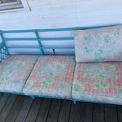 Vintage Rattan Boho Style Patio Sofa