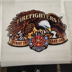 Firefighter Fireman Fire Eagle Maltese Steel Metal Sign 