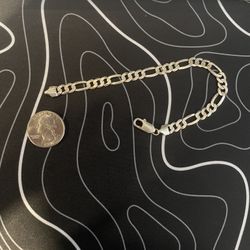 Sterling Silver Figaro 925 Bracelet - Unisex 