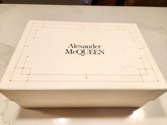 Excellent Men's Alexander McQueen Sneaker,  White and Navy, Sz. 11