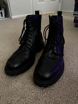 Black Leather Combat Boots