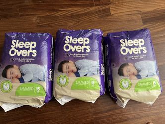 3 Packs Of Sleepovers Sleep Overs Overnight Diapers Size S/M