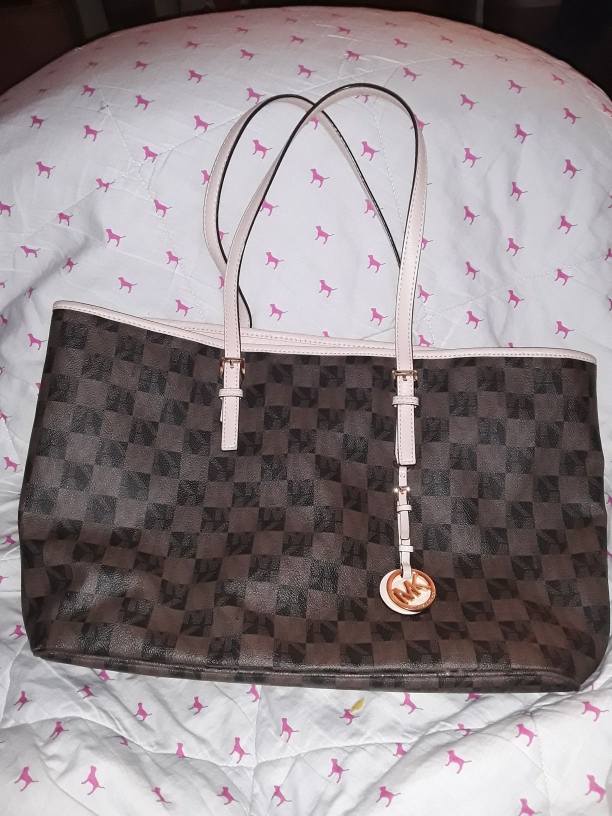 MICHAEL KORS BEAUTIFUL RARE CHECKERBOARD TOTE