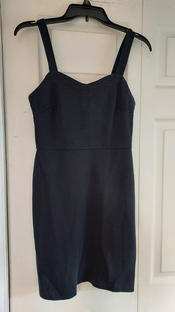 Old Navy Little Black Sundress Fitted Zip Back Basic Stretch XS