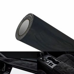 Black self adhesive faux suede premium quality for all type cars interiors