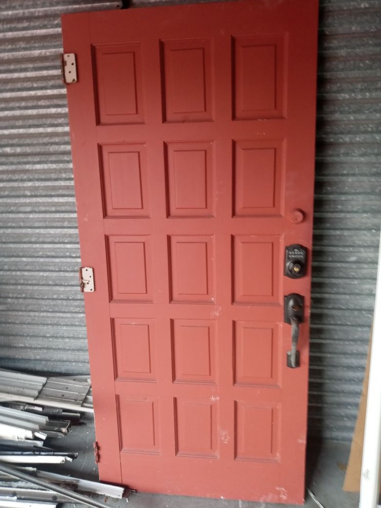 36x80 solid wood door panel with handle