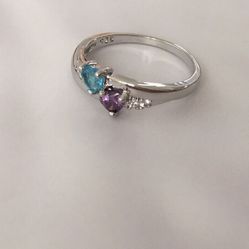 Sterling Silver Heart Ring, Size 9