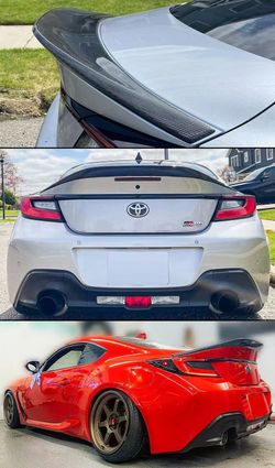 Brand New 2022-2026 Subaru BRZ Toyota GR86 Highkick Duckbill Real Carbon Fiber Trunk Spoiler