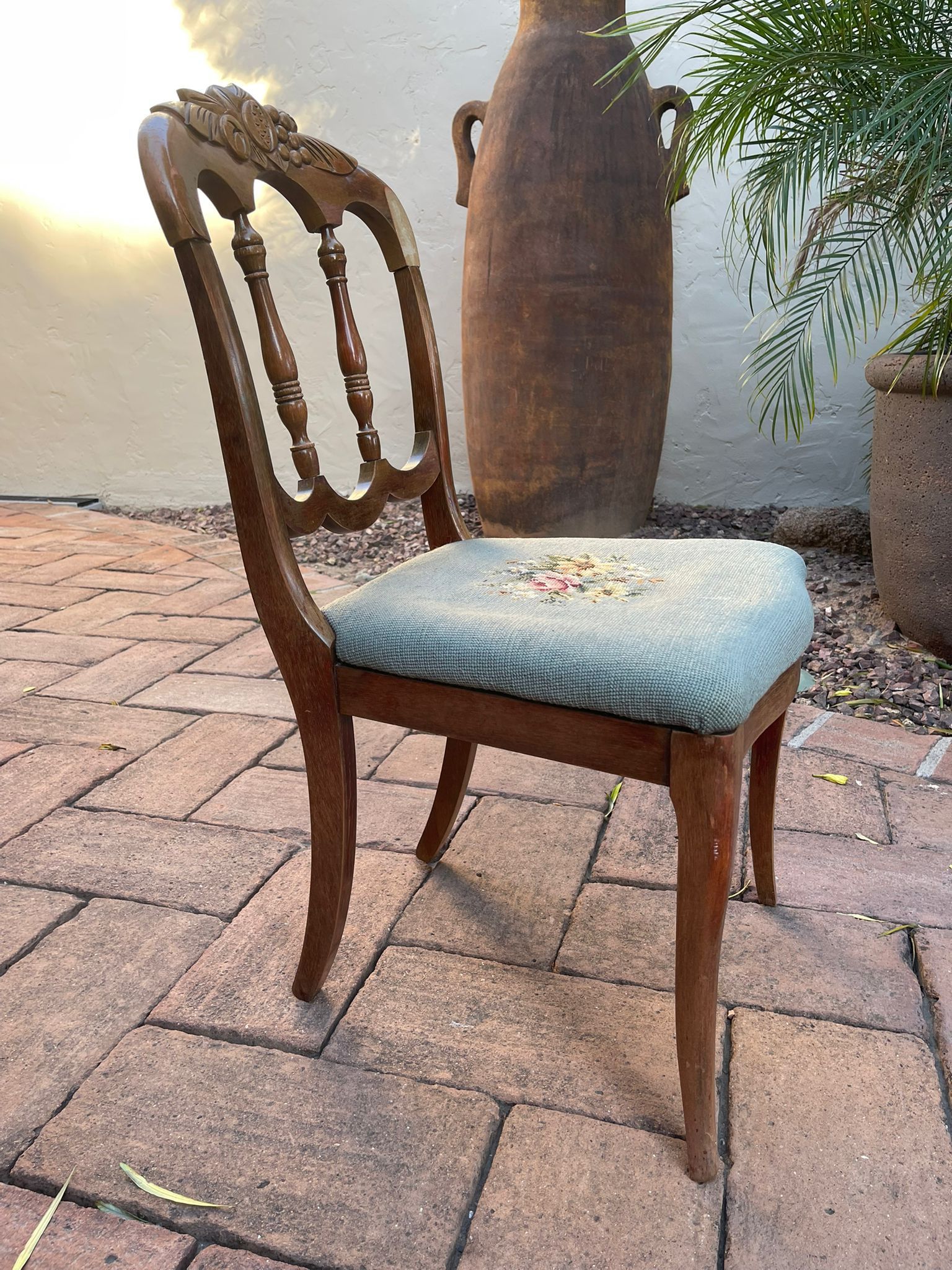 Wooden Cross Stitch Chair