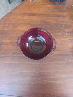 Red Depression Glass Bowl