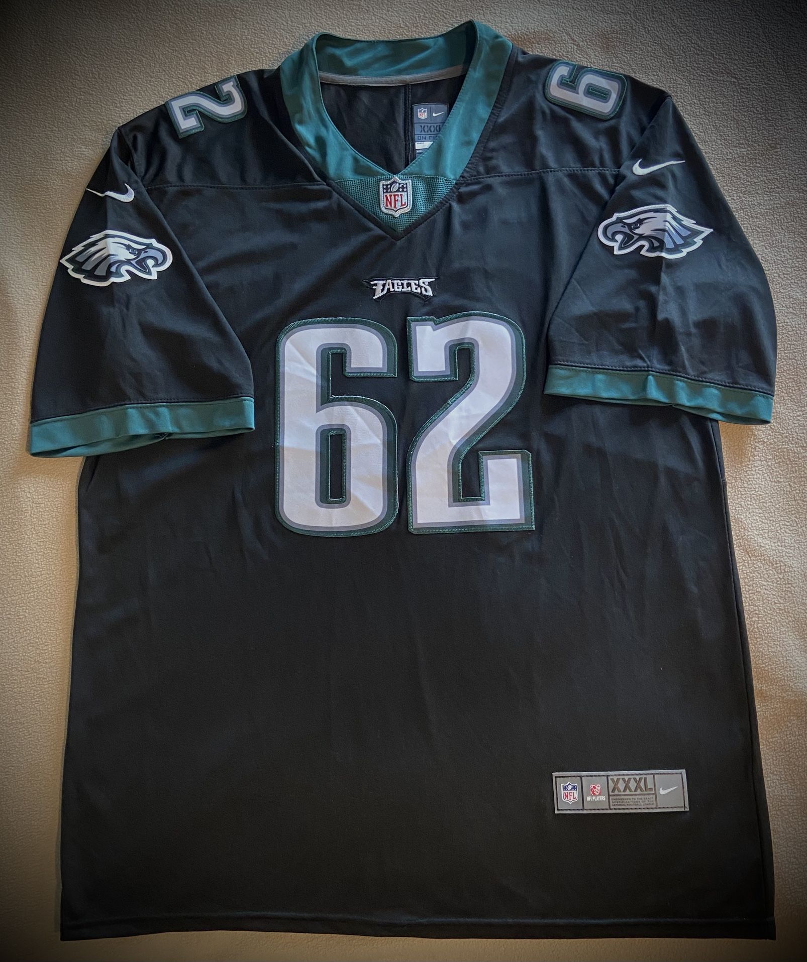 NIKE On Field Black NFL Eagles Football Jason Kelce #62 Stitched Jersey 3X XXL