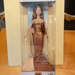 November Topaz Barbie Doll Blonde The Birthstone Collection 2002 Mattel #C5329