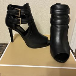 Michael Kors Blaze Open Toe Bootie Black Heels 