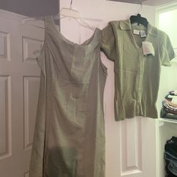 Dress With Shirt/ Sweater Jacket: Size 12/14