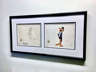 Warner Bros 1/1  Production Cel & Drawing Signed by Fritz Freleng