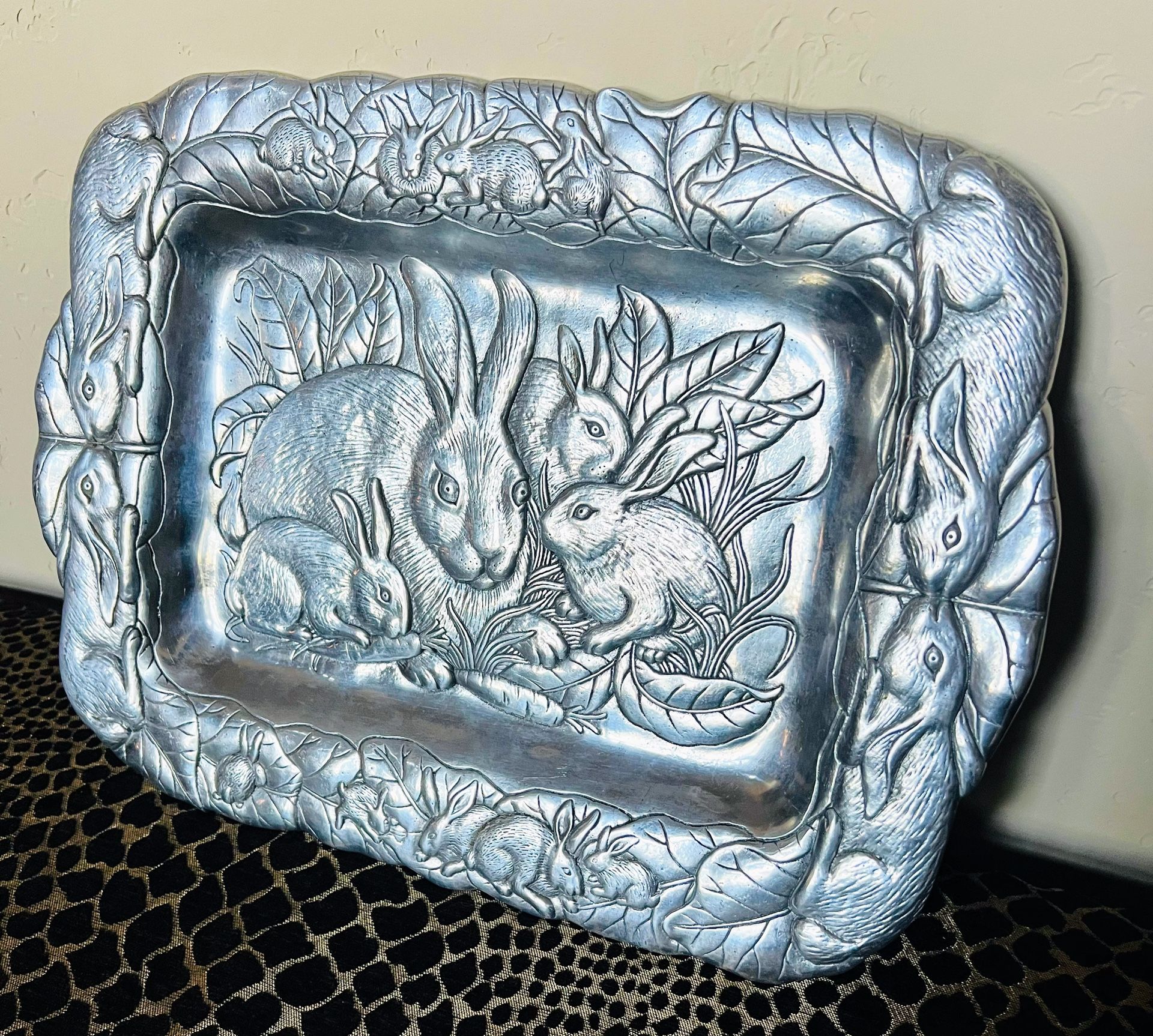 Vintage Signed Arthur Court Bunny Tray