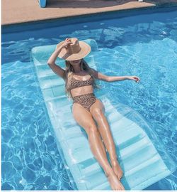 Green Inflatable Pool Float Camping Chaise