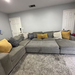 Sectional Sofa, with Convertible Bed, and chase