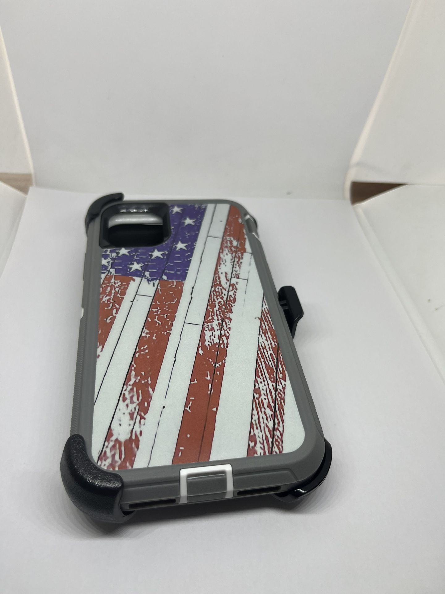 For iPhone 11 Camo USA Flag Camouflage Case With Belt Clíp Holster 