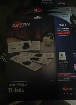 White tickets office supply