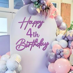 MASTRON Happy Birthday With 0-9 Numbers Sign For Backdrop - Glitter Felt Custom Age Happy Birthday Decal For Balloon Arch Birthday Decorations Baby Sh