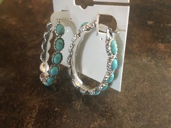 Lucky brand deals turquoise hoop earrings