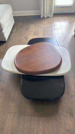 Modern Rotating Coffee Table – Black, White & Walnut Finish