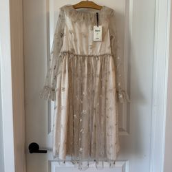 Bonpoint Couture girls dress, 12 Years , 100% Silk, Beige Diademe