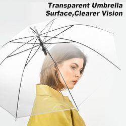 59Pack Clear Wedding Umbrellas Bulk Transparent Auto Open Stick Umbrellas Windproof Waterproof Large Canopy Umbrella #2069CT4