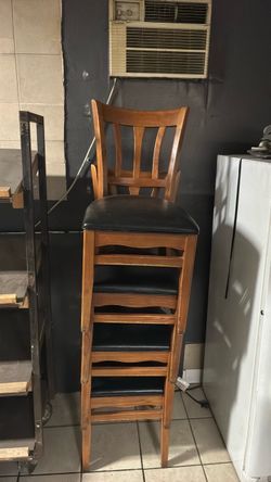 Wooden Dining Chairs with Black Seat Cushions