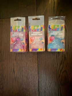 Squishy Gummy Bear $12 each pick your color: purple, pink, OR blue