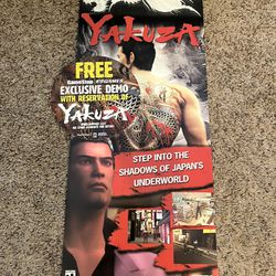 Yakuza PlayStation 2 Vintage Retro GameStop Store Display Poster Rare