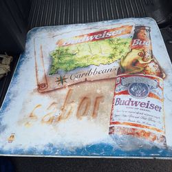 1997 Vintage Metal Budweiser Beer Sign