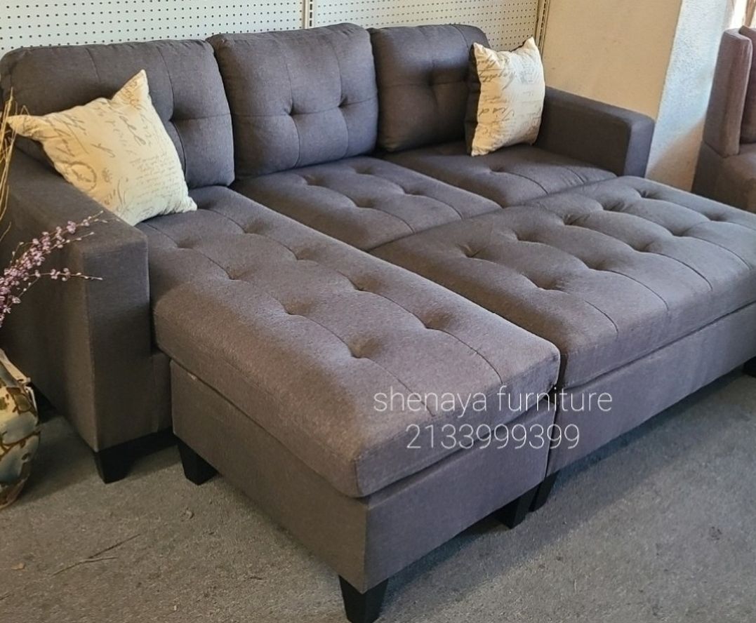 Gray Reversible Sectional Sofa
