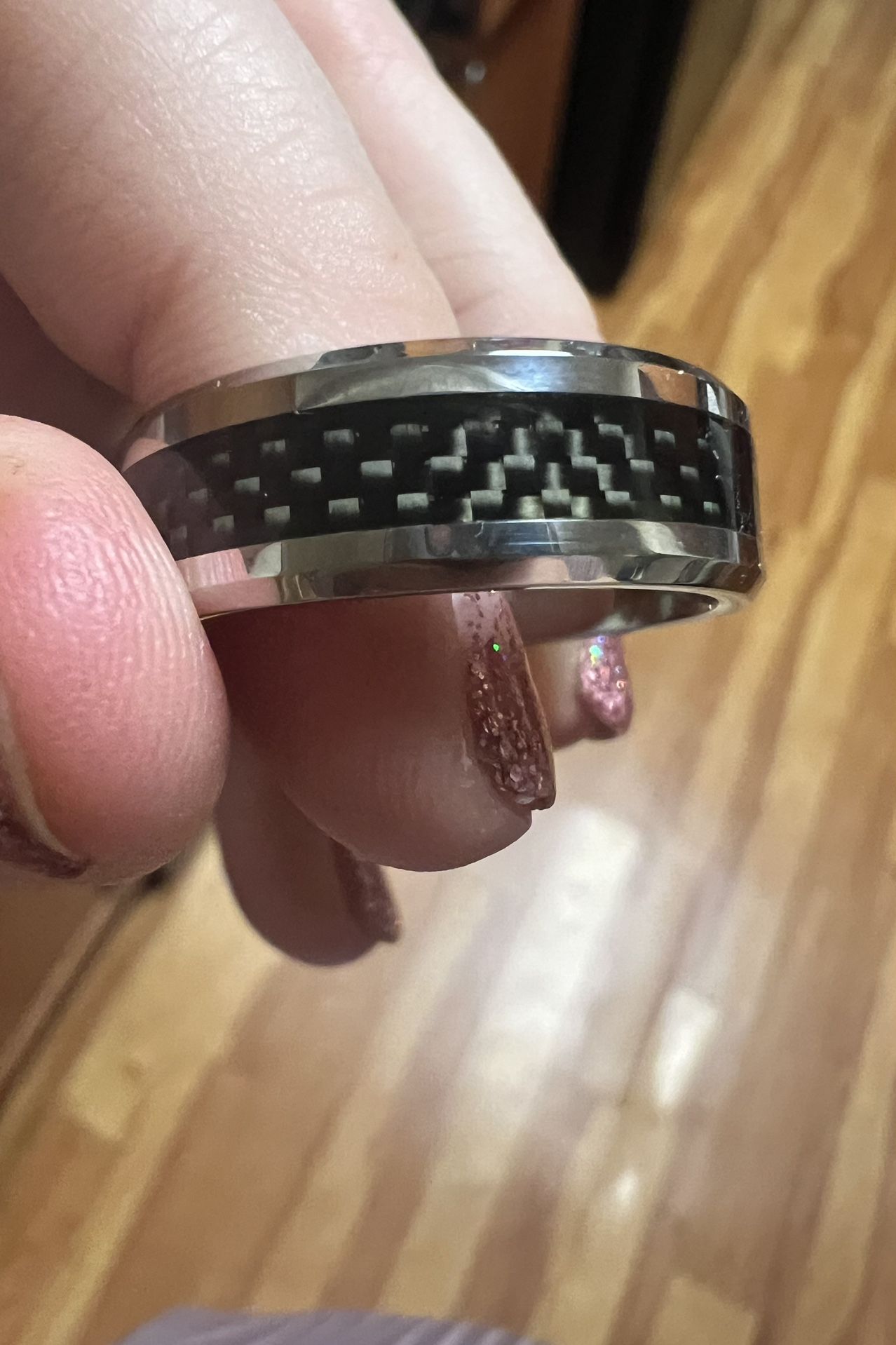men’s tungsten carbon wedding band ring size 13