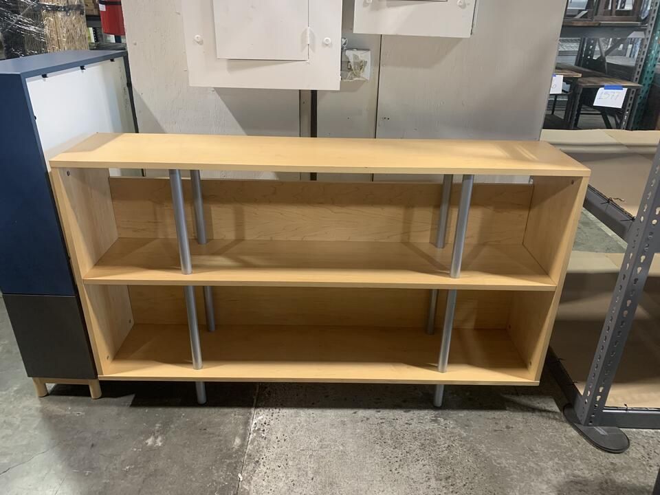 Blonde Wood And Metal Console $25