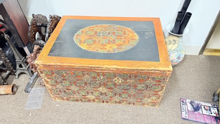 antique Tibetan storage chest or trunk Large Size 30”x22”x16 