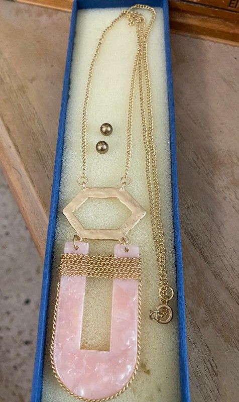 Juego Collar Cadena Aretes Gold Filled Piedras 