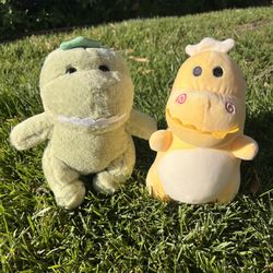 2 for $18 Dino Plush Pair 🎁 Green & Yellow Cute Gift