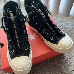 (WMNS) Converse Chuck 70 High Speckled Black Crochet